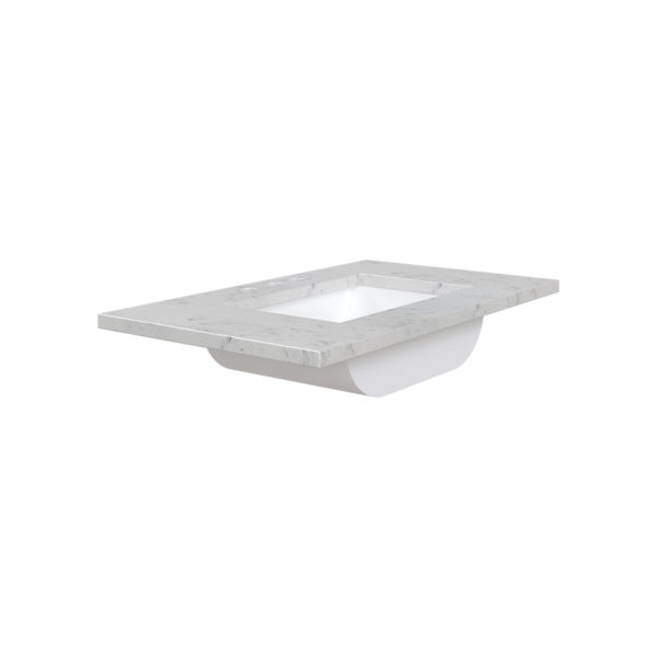 White Sage 31 in. W x 22 in. D Cultured Marble Rectangular Undermount Single Basin Vanity Top