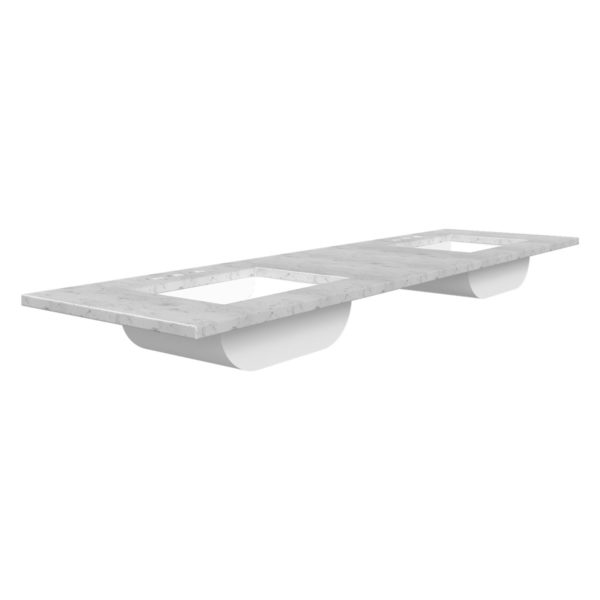 White Sage 61 in. W x 22 in. D Cultured Marble Rectangular Undermount Double Basin Vanity Top