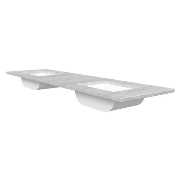 White Sage 61 in. W x 22 in. D Cultured Marble Rectangular Undermount Double Basin Vanity Top