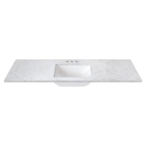 White Sage 61 in. W x 22 in. D Cultured Marble Rectangular Undermount Single Basin Vanity Top