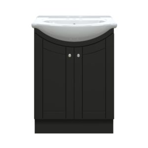 Bellflower 24"W x 17-1/8"D Vanity in Coffee Bean with White Porcelain Vanity Top