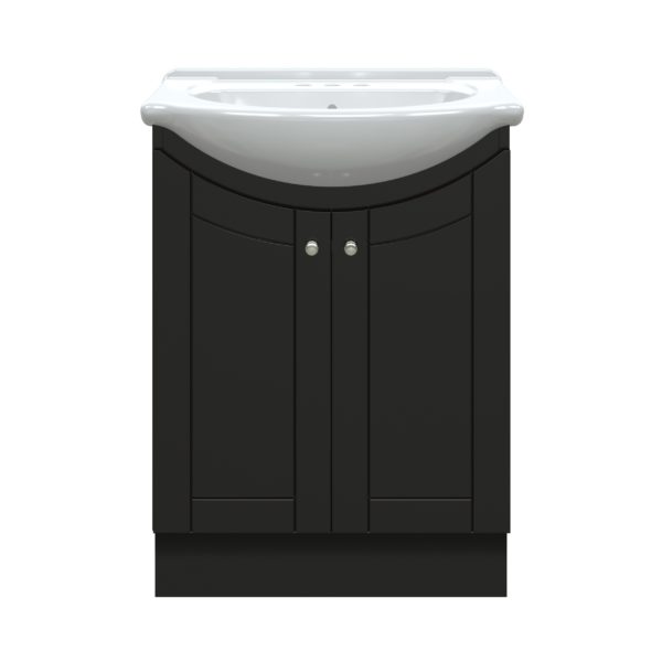 Bellflower 24"W x 17-1/8"D Vanity in Coffee Bean with White Porcelain Vanity Top