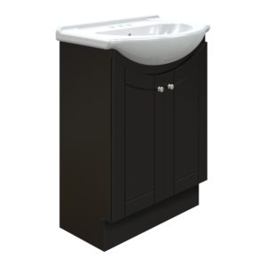 Bellflower 24"W x 17-1/8"D Vanity in Coffee Bean with White Porcelain Vanity Top