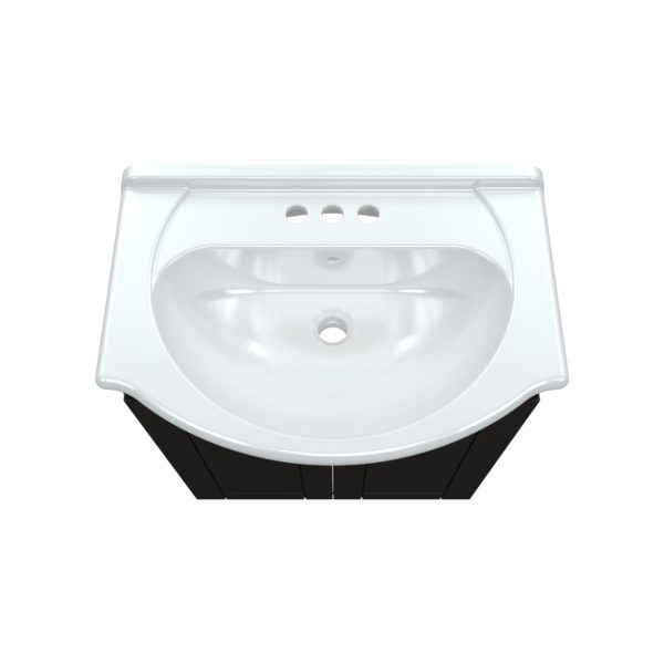 Bellflower 24"W x 17-1/8"D Vanity in Coffee Bean with White Porcelain Vanity Top