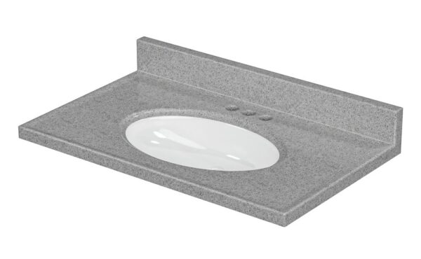 Riverbed 31"W x 19"D Pewter Oval Non Recessed Vanity top