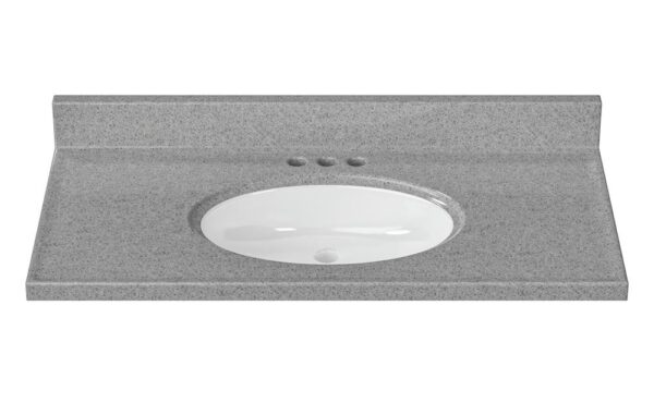 Riverbed 37"W x 19"D Pewter Oval Non Recessed Vanity top