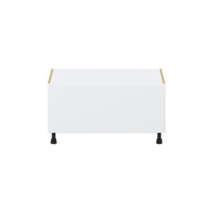 Lily Bright White  Slab Assembled Base Window Seat  Cabinet (36 in. W x 19.5 in. H x 24 in. D)