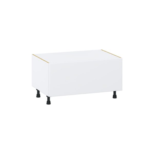 Lily Bright White  Slab Assembled Base Window Seat  Cabinet (36 in. W x 19.5 in. H x 24 in. D)