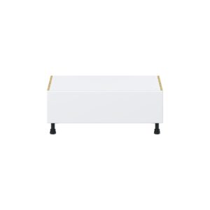 Lily Bright White  Slab Assembled Base Window Seat  Cabinet (36 in. W x 14.5 in. H x 24 in. D)