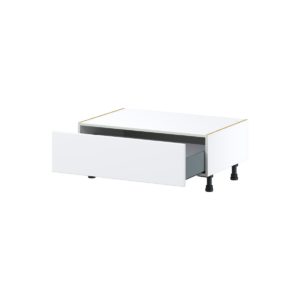 Lily Bright White  Slab Assembled Base Window Seat  Cabinet (36 in. W x 14.5 in. H x 24 in. D)