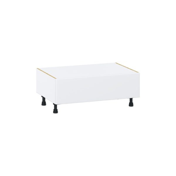 Lily Bright White  Slab Assembled Base Window Seat  Cabinet (36 in. W x 14.5 in. H x 24 in. D)