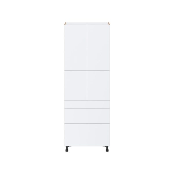 Lily Bright White  Slab Assembled Pantry  Cabinet with 2 Inner Drawers (30 in. W x 84.5 in. H x 24 in. D)