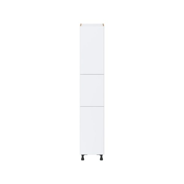 Lily Bright White  Slab Assembled Pantry  Cabinet with 4 Shelves (15 in. W x 84.5 in. H x 24 in. D)