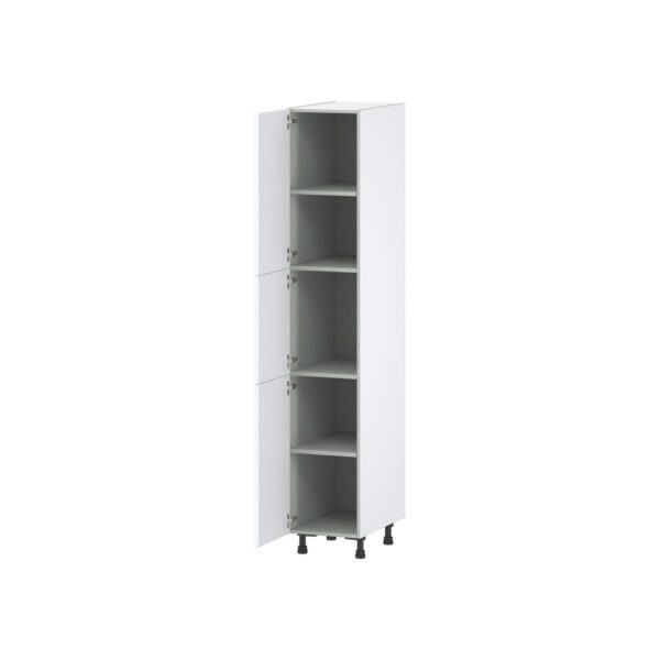 Lily Bright White  Slab Assembled Pantry  Cabinet with 4 Shelves (15 in. W x 84.5 in. H x 24 in. D)