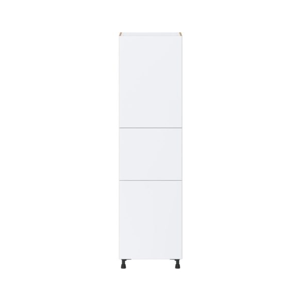 Lily Bright White  Slab Assembled Pantry  Cabinet with 5 Shelves (24 in. W x 89.5 in. H x 24 in. D)