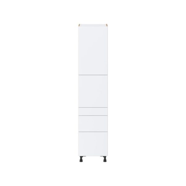 Lily Bright White  Slab Assembled Pantry  Cabinet with 2 Inner Drawers (18 in. W x 84.5 in. H x 24 in. D)