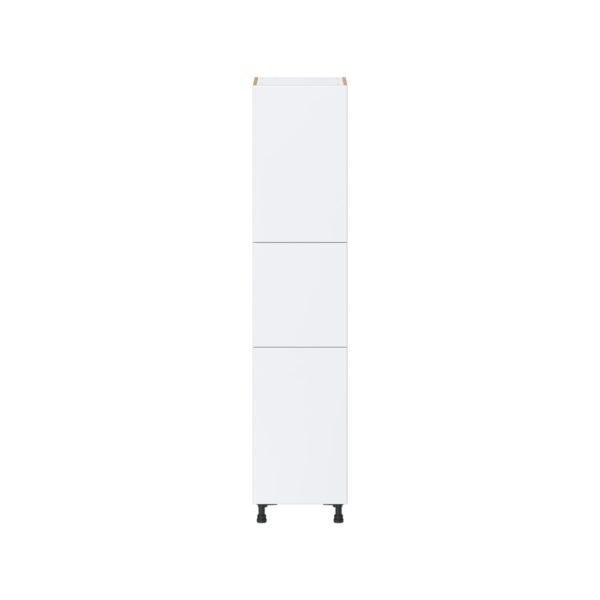 Lily Bright White  Slab Assembled Pantry  Cabinet with 4 Shelves (18 in. W x 84.5 in. H x 24 in. D)