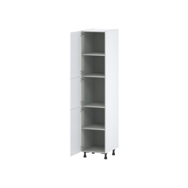 Lily Bright White  Slab Assembled Pantry  Cabinet with 4 Shelves (18 in. W x 84.5 in. H x 24 in. D)