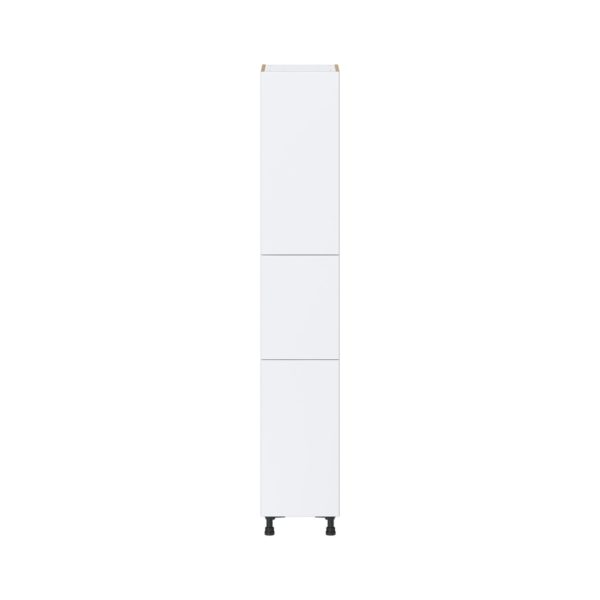 Lily Bright White  Slab Assembled Pantry  Cabinet with 5 Shelves (15 in. W x 89.5 in. H x 24 in. D)