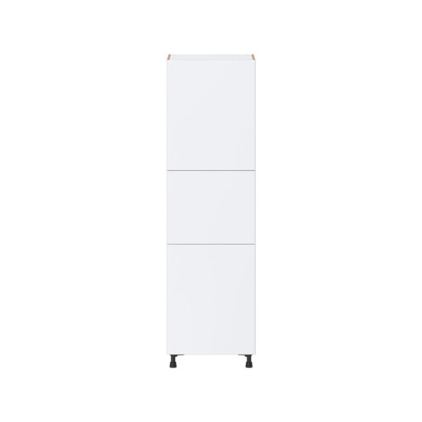 Lily Bright White  Slab Assembled Pantry  Cabinet with 4 Shelves (24 in. W x 84.5 in. H x 24 in. D)