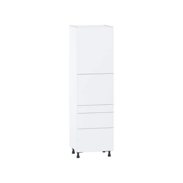 Lily Bright White  Slab Assembled Pantry  Cabinet with 2 Inner Drawers (24 in. W x 84.5 in. H x 24 in. D)