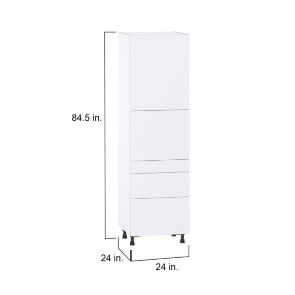 Lily Bright White  Slab Assembled Pantry  Cabinet with 2 Inner Drawers (24 in. W x 84.5 in. H x 24 in. D)