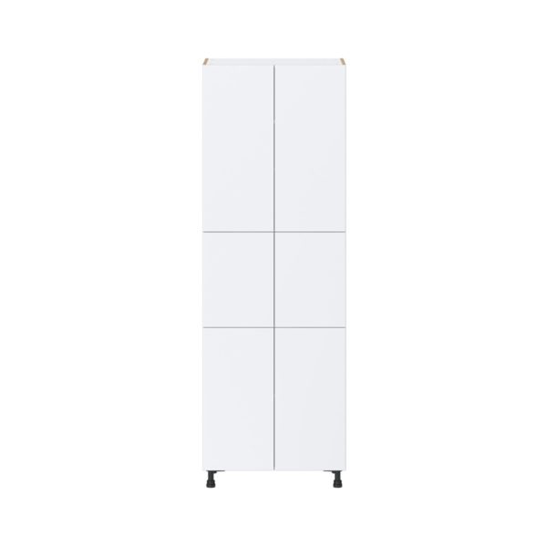 Lily Bright White  Slab Assembled Pantry  Cabinet with 5 Shelves (30 in. W x 89.5 in. H x 24 in. D)