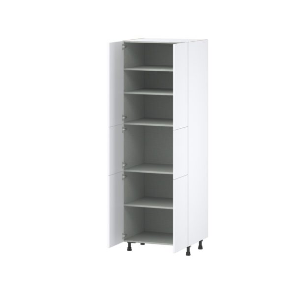 Lily Bright White  Slab Assembled Pantry  Cabinet with 5 Shelves (30 in. W x 89.5 in. H x 24 in. D)