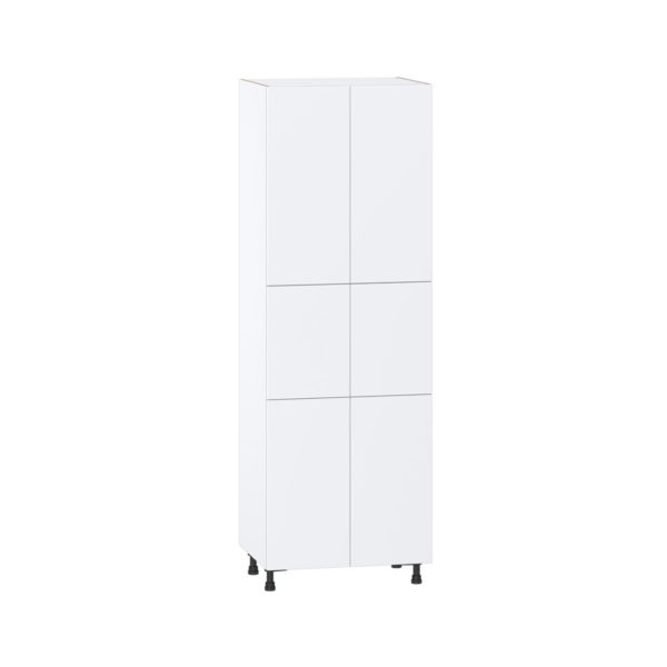 Lily Bright White  Slab Assembled Pantry  Cabinet with 5 Shelves (30 in. W x 89.5 in. H x 24 in. D)