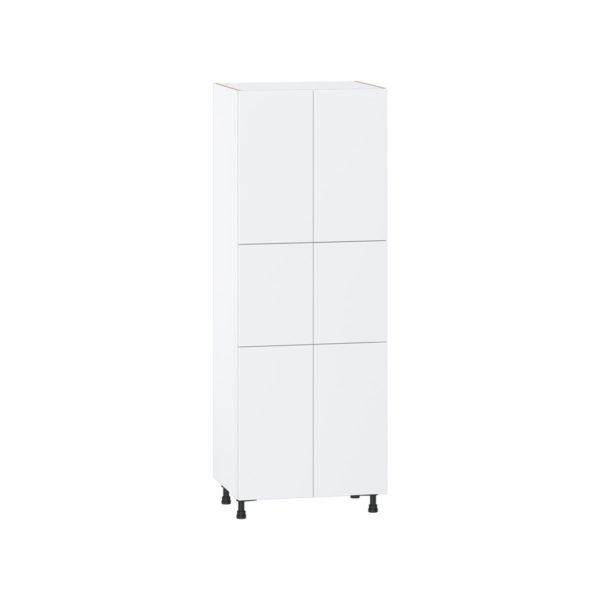 Lily Bright White  Slab Assembled Pantry  Cabinet with 5 Shelves (30 in. W x 84.5 in. H x 24 in. D)