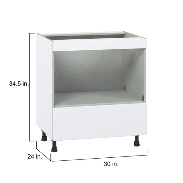 Lily Bright White  Slab Assembled BuiltIn Microwave Base Cabinet (30 in. W x 34.5 in. H x 24 in. D)