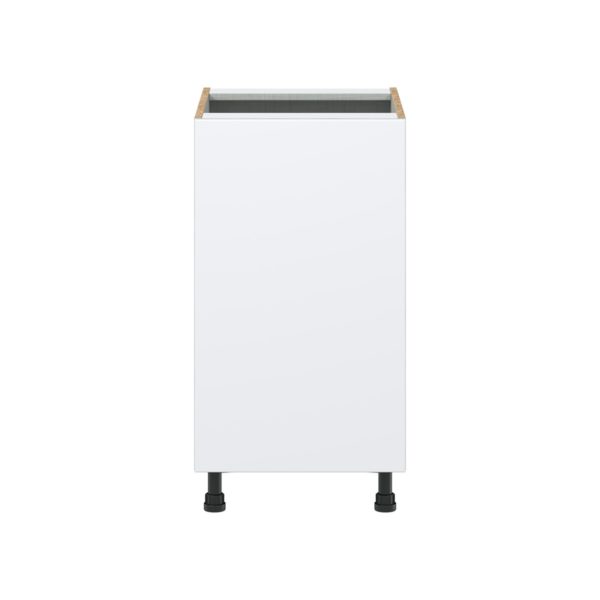 Lily Bright White  Slab Assembled Base Cabinet with a Full High Door (18 in. W x 34.5 in. H x 24 in. D)