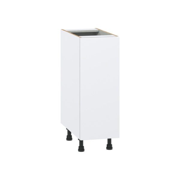 Lily Bright White  Slab Assembled Base Cabinet with a Full High Door (12 in. W x 34.5 in. H x 24 in. D)