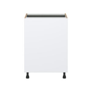 Lily Bright White  Slab Assembled Sink Base Cabinet with a Full High Door (24 in. W x 34.5 in. H x 24 in. D)