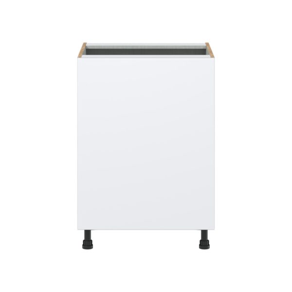 Lily Bright White  Slab Assembled Sink Base Cabinet with a Full High Door (24 in. W x 34.5 in. H x 24 in. D)