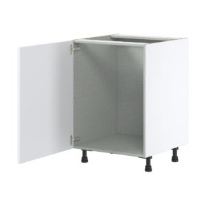 Lily Bright White  Slab Assembled Sink Base Cabinet with a Full High Door (24 in. W x 34.5 in. H x 24 in. D)