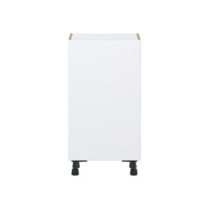 Lily Bright White  Slab Assembled Shallow Base Cabinet with a Full High Door and 3 Inner Drawers (18 in. W x 34.5 in. H x 14 in. D)