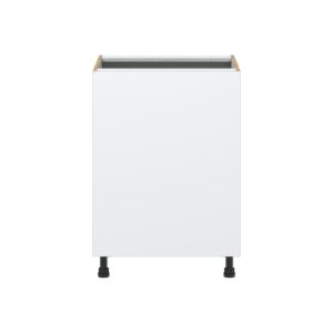 Lily Bright White  Slab Assembled Base Cabinet with a Full High Door (24 in. W x 34.5 in. H x 24 in. D)