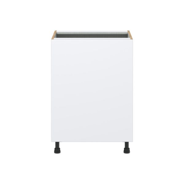 Lily Bright White  Slab Assembled Base Cabinet with a Full High Door (24 in. W x 34.5 in. H x 24 in. D)