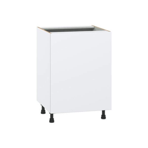 Lily Bright White  Slab Assembled Base Cabinet with a Full High Door (24 in. W x 34.5 in. H x 24 in. D)