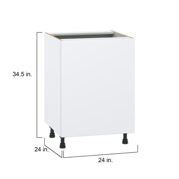 Lily Bright White  Slab Assembled Base Cabinet with a Full High Door (24 in. W x 34.5 in. H x 24 in. D)