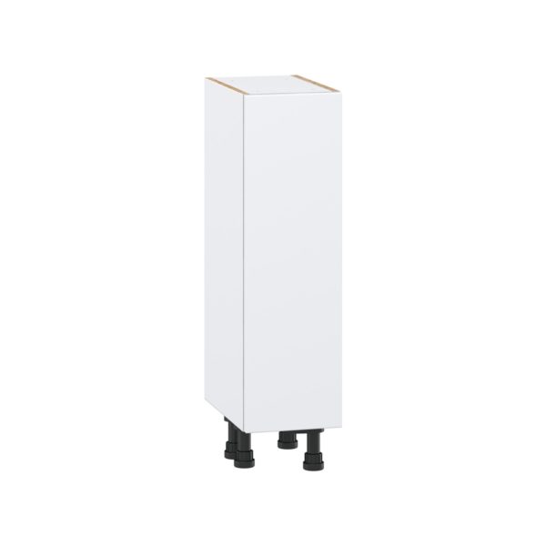 Lily Bright White  Slab Assembled Shallow Base Cabinet with a Full High Door (9 in. W x 34.5 in. H x 14 in. D)