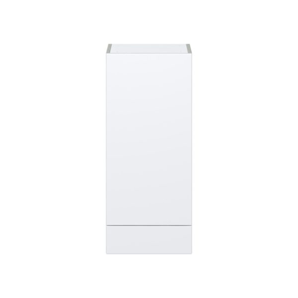 Lily Bright White  Slab Assembled Wall  Cabinet with a Door and a 5 in. Drawer (15 in. W x 35 in. H x 14 in. D)