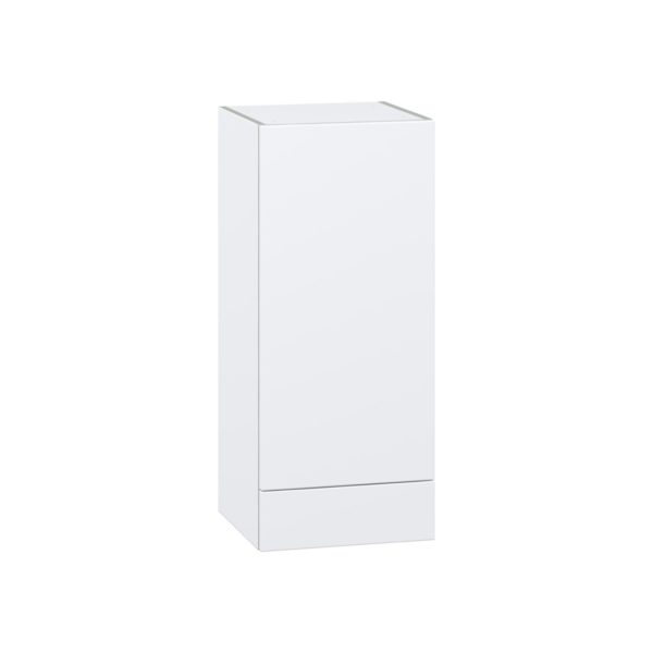 Lily Bright White  Slab Assembled Wall  Cabinet with a Door and a 5 in. Drawer (15 in. W x 35 in. H x 14 in. D)