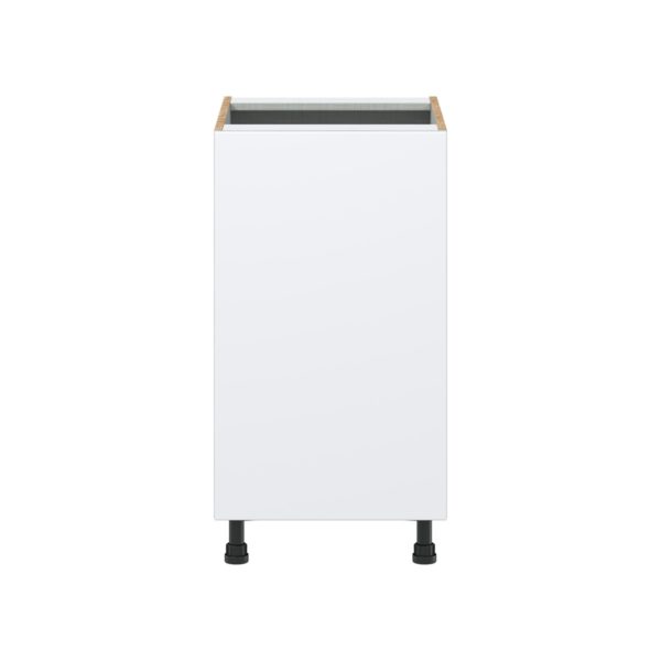 Lily Bright White  Slab Assembled Base Cabinet with a Full High Door and 3 Inner Drawers (18 in. W x 34.5 in. H x 24 in. D)