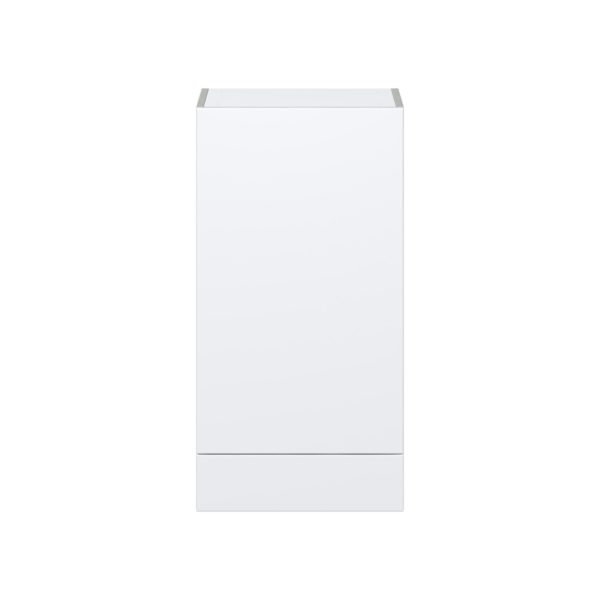 Lily Bright White  Slab Assembled Wall  Cabinet with a Door and a 5 in. Drawer (18 in. W x 35 in. H x 14 in. D)