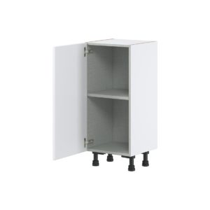 Lily Bright White  Slab Assembled Shallow Base Cabinet with a Full High Door (15 in. W x 34.5 in. H x 14 in. D)