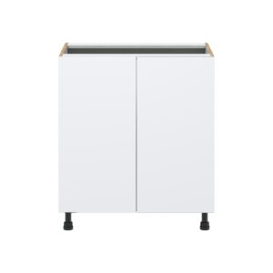 Lily Bright White  Slab Assembled Sink Base Cabinet with 2 Full High Doors (30 in. W x 34.5 in. H x 24 in.D)