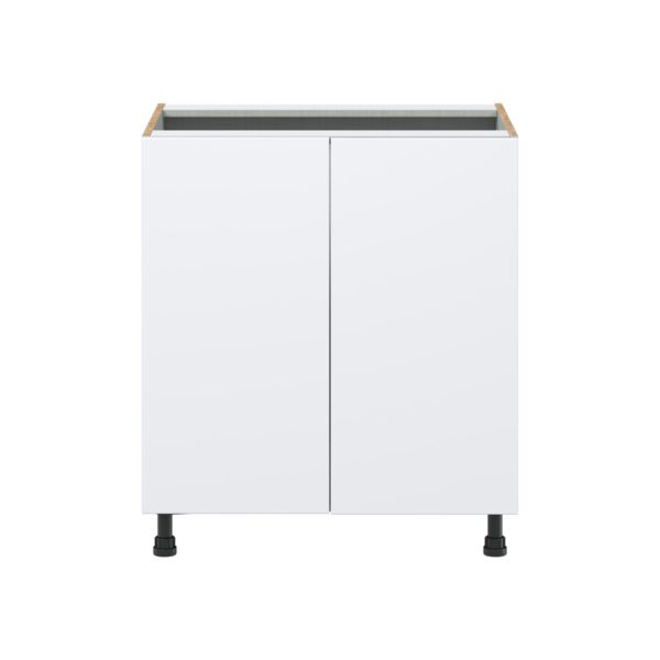 Lily Bright White  Slab Assembled Sink Base Cabinet with 2 Full High Doors (30 in. W x 34.5 in. H x 24 in.D)