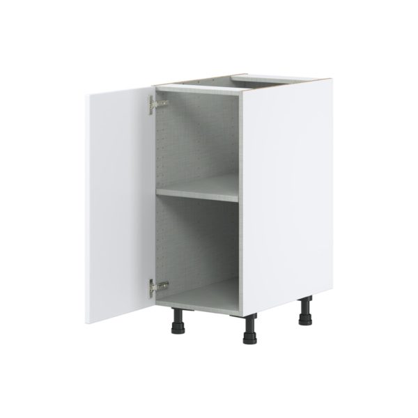 Lily Bright White  Slab Assembled Base Cabinet with a Full High Door (15 in. W x 34.5 in. H x 24 in. D)